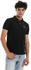 Air Walk Pique Printed Pattern Polo Shirt - Black