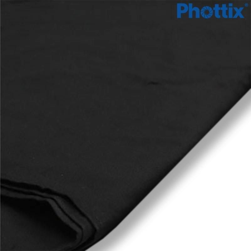 Phottix Black Seamless Photography Backdrop Muslin (3x6m)