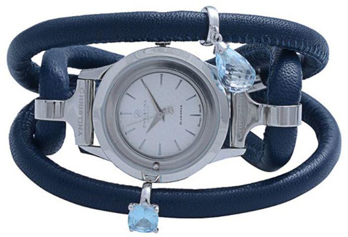 Women's Water Resistant Leather Analog Watch 300SWBL-Blue Sky Topaz