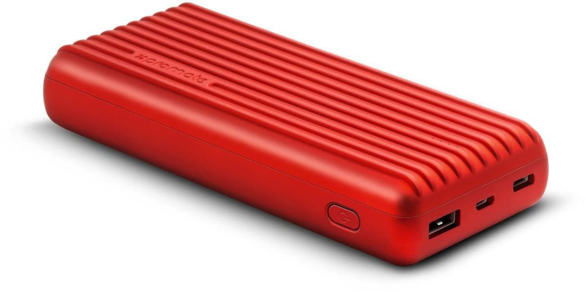 Promate 20000mAh Type-C Power Bank, Portable 3.1A Dual USB Fast Charging External Battery Pack with USB-C Input /Output Port and Over-Charging Protection for iPhone X, XS, XR, Samsung S9+/S8, Note 9, Titan-20C Red