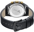 JBW Woodall Men's 4 Diamonds Black Ion Dial Leather Band Watch - J6300C