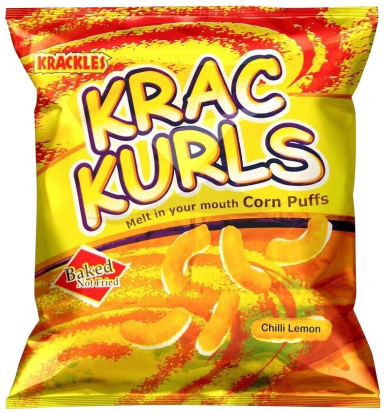 Krackles Krac Kurls Chilli Lemon Corn Puffs 25g