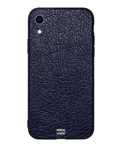 Skin Case Cover -for Apple iPhone XR Dark Blue Leather Pattern Dark Blue Leather Pattern