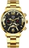 Men Bracelet Waterproof Steel Quartz Wristwatch - Gold & Black