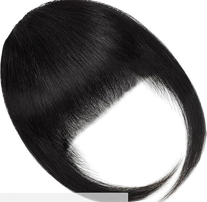 Synthetic Hair Extension Front Bangs Short Straight Black