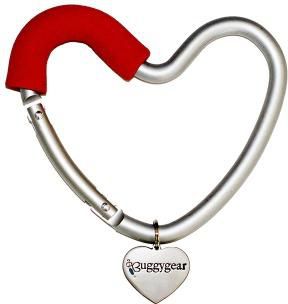 Buggygear Heart Shaped Stroller Hook Silver And Red- Babystore.ae
