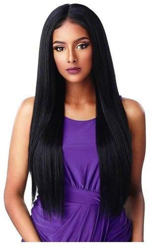 Lace Front Wig Long Straight Hair Black Color Long Wigs Glueless Heat Resistant Fiber Hair Synthetic Lace Front Wigs for Fashion Women Daily Party