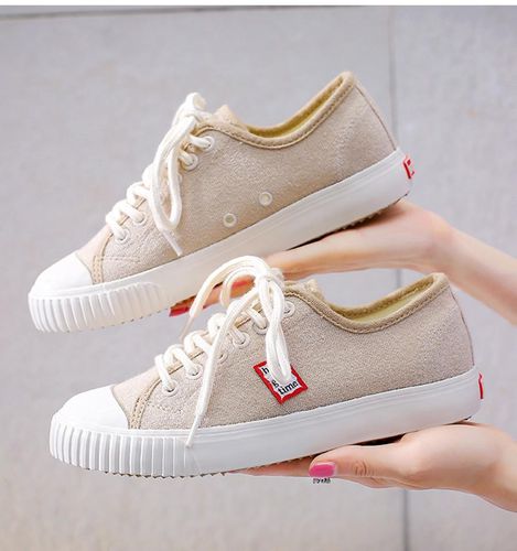  Women's Canvas Shoes Chic All Match Preppy Lacing Shoes price  from jollychic in Saudi Arabia - Yaoota!