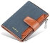 Mens Leather Wallet With Zipper Outside Coin Purse Wallets Men Card & Money Pouch Wallet (Navy)