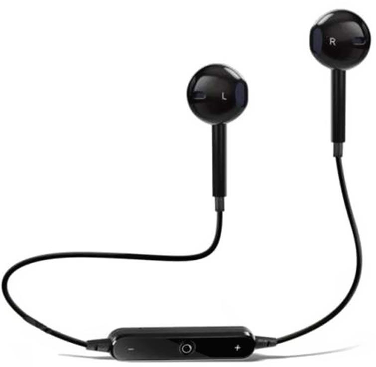 2019 S6 Wireless Sports Headphones Bluetooth 4.1 for IPhone Android (Black - White)