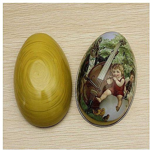 Universal Novelty Metal Tin Easter Festival Egg Trinket Gift Candy Box Case Party Decor