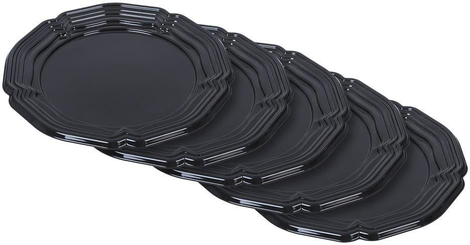 Get Elite Desert Plates Set, 5 Pieces, 35 cm - Black with best offers | Raneen.com