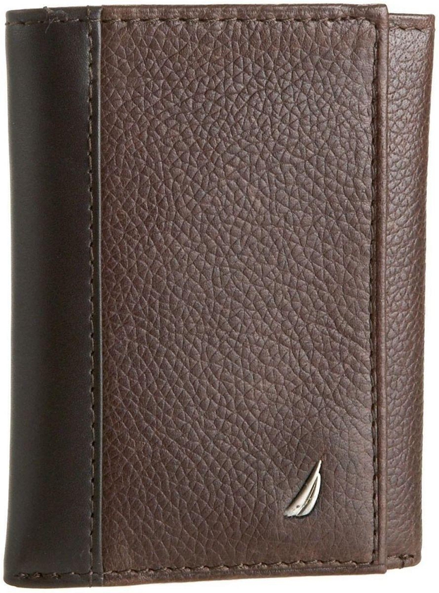 محفظة رجالية من نوتيكا، جلد، بني، 6494
