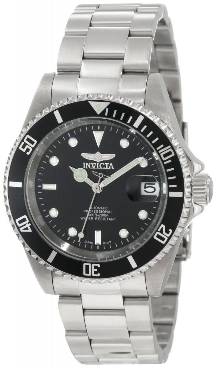 Invicta Silver Stainless Steel Black dial Watch for Men's 8926OB