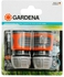 Gardena System Hose Connector Set (Set of 2, Orange, Gray & Black)