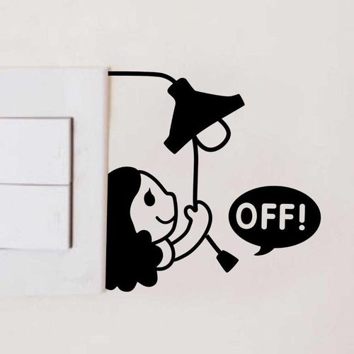 Girl Off Switch Wall Decal Sticker