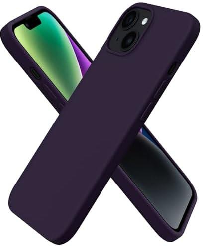 Dl3 Mobilak Compatible with iPhone 15 Plus/iPhone 14 Plus Case 6.7", Slim Liquid Silicone 3 Layers Soft Gel Rubber Cover Protective Phone Case with Anti-Scratch Microfiber Lining (Elderberry)
