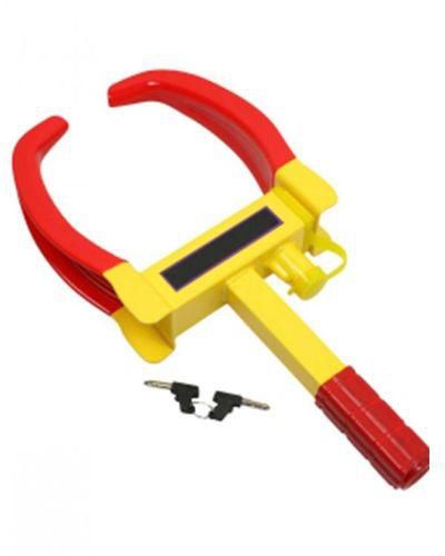 Anti Theft Car Wheel Lock Clamp - Red/Yellow