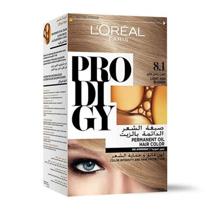 L'Oreal Paris Prodigy Permanent Oil Hair Color - 8.1 Light Ash Blonde - 60g+60g+60ml