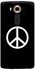 غطاء حماية ضاغط الحواف من سلسلة كلاسيك بطبعة إشارة السلام لهاتف إل جي V10 أسود/ أبيض