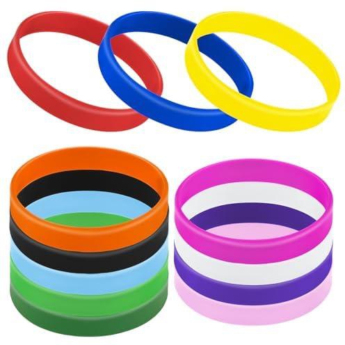 GOGO 12 PCS Adult Silicone Wristbands, Rubber Bracelets, Party Accessories - Mixed Colors