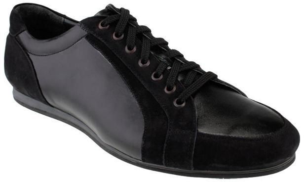 Gabbas Leather & Suede Black Casual Shoes