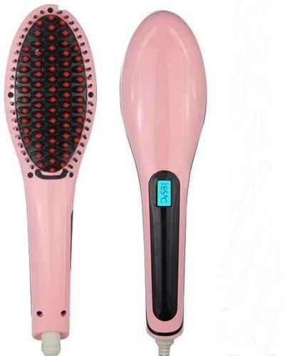 As Seen on TV Fast Hair Straightener Brush With A Screen - Pink