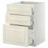 METOD / MAXIMERA Base cab f hob/3 fronts/3 drawers, white/Ringhult light grey, 60x60 cm - IKEA