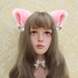 Anime Cute Fox Wolf Cat Dog Ears Headband with Bows Bells Halloween Cosplay Costume Party Headpiece Hair Accessories Hairband Headwear for Adult Kids (Pink)