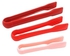 3-Piece High Temperature Resistant Food Tong Set Red/Pink