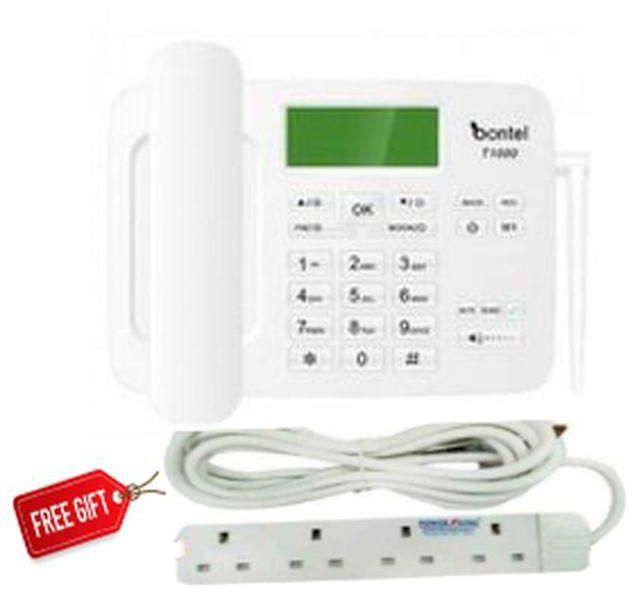 Bontel T1000 _ Wireless Desktop Phone _ SMS Feature,White