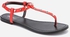 Dejavu Flat Studded T-Strap Sandal - Red