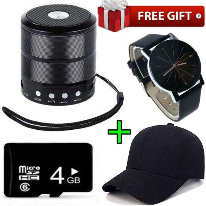 Robot Wster Mini Bluetooth Speaker Mp3 And FM Radio+Cap+ Watch +4GB Memory Card