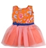 Naze Needles Girl Floral Chiffon And Candy Tulle Dress - Orange And Pink