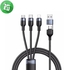 Pisen AP05 Aluminum Alloy Braided 3 in 2 Fast Charging Data Cable (1.2m)