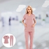 Generic Nursing Scrub Set Working Uniform Fashion Men S Pink