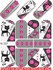 Magenta Nails 1 ورقة فنية للأظافر بتصميم قطة صغيرة وفيونكات وورود وخلفيات - N337
