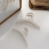 Hair Clip Pearl Plate Hair Side Clip Hairpin Grasping Clip Hair Ornaments(2#Large (19 pearls))