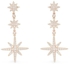 Artsy Triple Pole Star Drop Earrings - Rose Gold-Silver