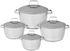 Get Zahran Stainless Steel Optima Cookware Set, 8 Pieces - Silver with best offers | Raneen.com
