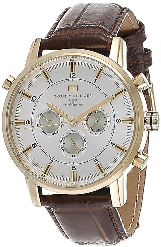 Tommy Hilfiger GMT Watch for Men - Analog Leather Band - 1790874