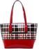 Zeneve London 63T33 Classic Check Shopper Bag with wallet for Women - Red