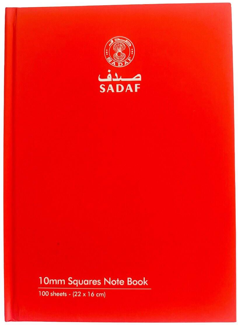 10MM SQUARES HARD COVER NOTEBOOK A5 SIZE 100 SHEET 22X16CM  RED