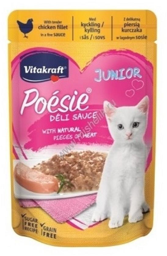 Vitakraft Poesie Deli Sauce Chicken Fillet Junior Wet Cat Food - 85g - Pack of 12