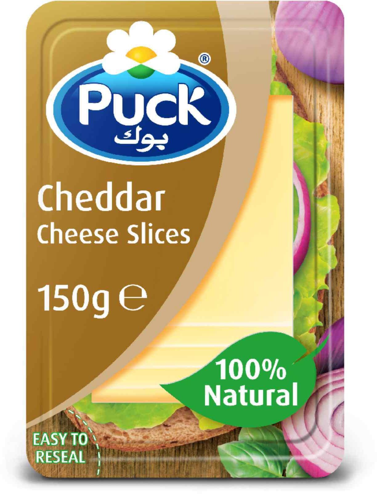 Puck Cheddar Natural Cheese Slices 150g