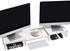 Modern Home Adjustable Length Dual Monitor Stand - White