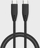 Powerology PVC Braided USB-C To USB-C Charging Cable And Data Sync Cable 2M 100W Power Delivery Fast Charging Compatible With All USB-C Devices - Black