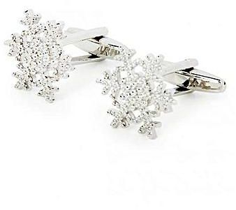 Magideal 1 Pair Silver Copper Snowflake Cufflinks Cuff Links Jewelry Birthday Favor