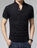 Men's T Shirt Stand Collar Solid Color Fashion T Shirt