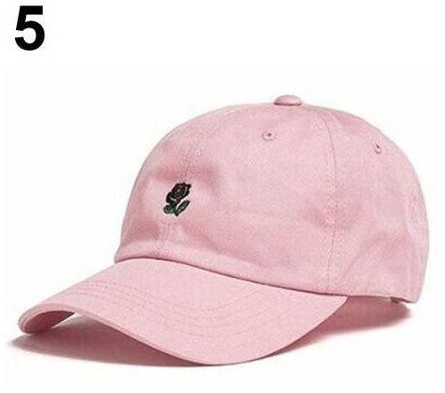 Bluelans Small Flower Embroidered Cotton Baseball Sports Cap - Pink